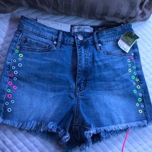 Mashed potato jean shorts